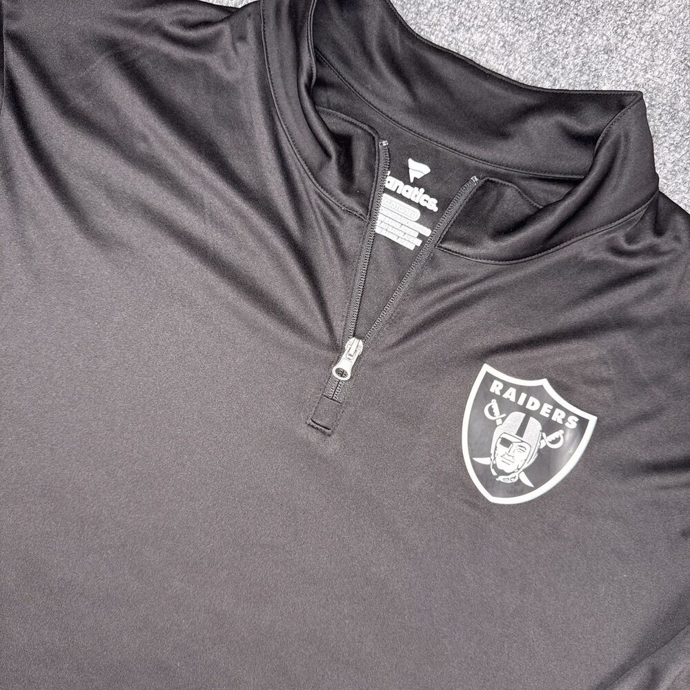 NWT Las Vegas Raiders Pullover Men 3XL Fanatics 1/4 Zip Activewear Top NFL